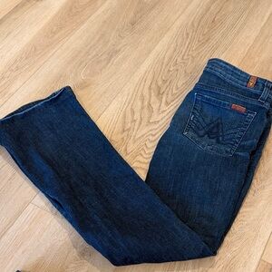 7 For All Mankind Dark Blue Slim Bootcut Jeans